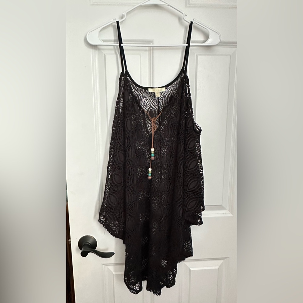 Black knit swim coverup, Size S
